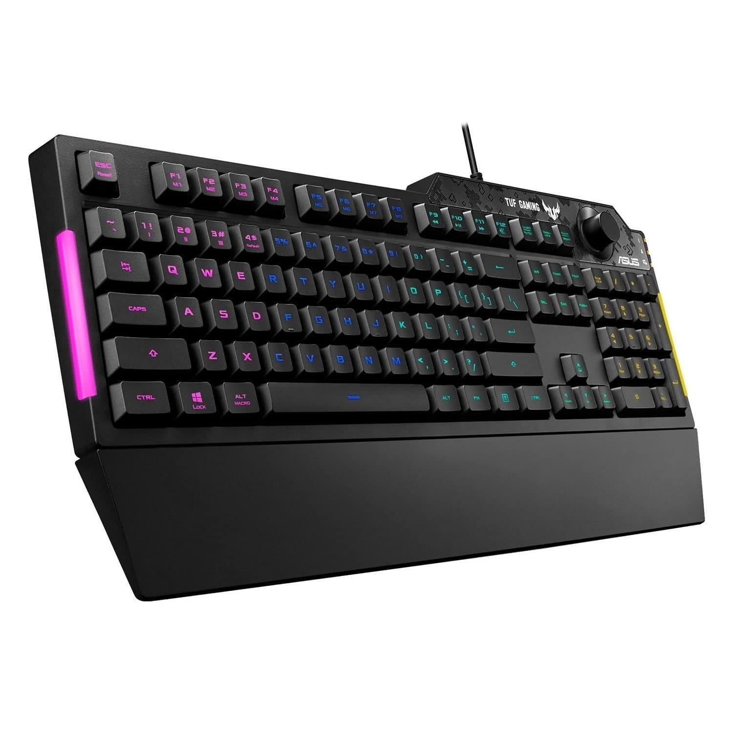ASUS TUF Gaming K1 RGB Keyboard with Dedicated Volume Knob, Spill-Resistance, Side Light Bar and Armoury Crate