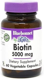 Bluebonnet Nutrition Biotin, 60 Veg Caps 5000 mcg