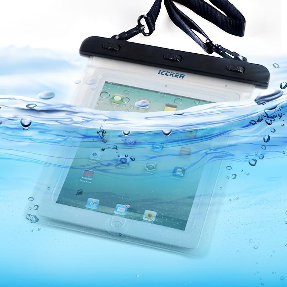Waterproof Case.ICCKER IPX8 iPad Air Mini Universal Durable Underwater Dry Bag, Touch Responsive Transparent Windows for Kayaking/Boating/Hiking/Swimming for tablet within 9.7 "
