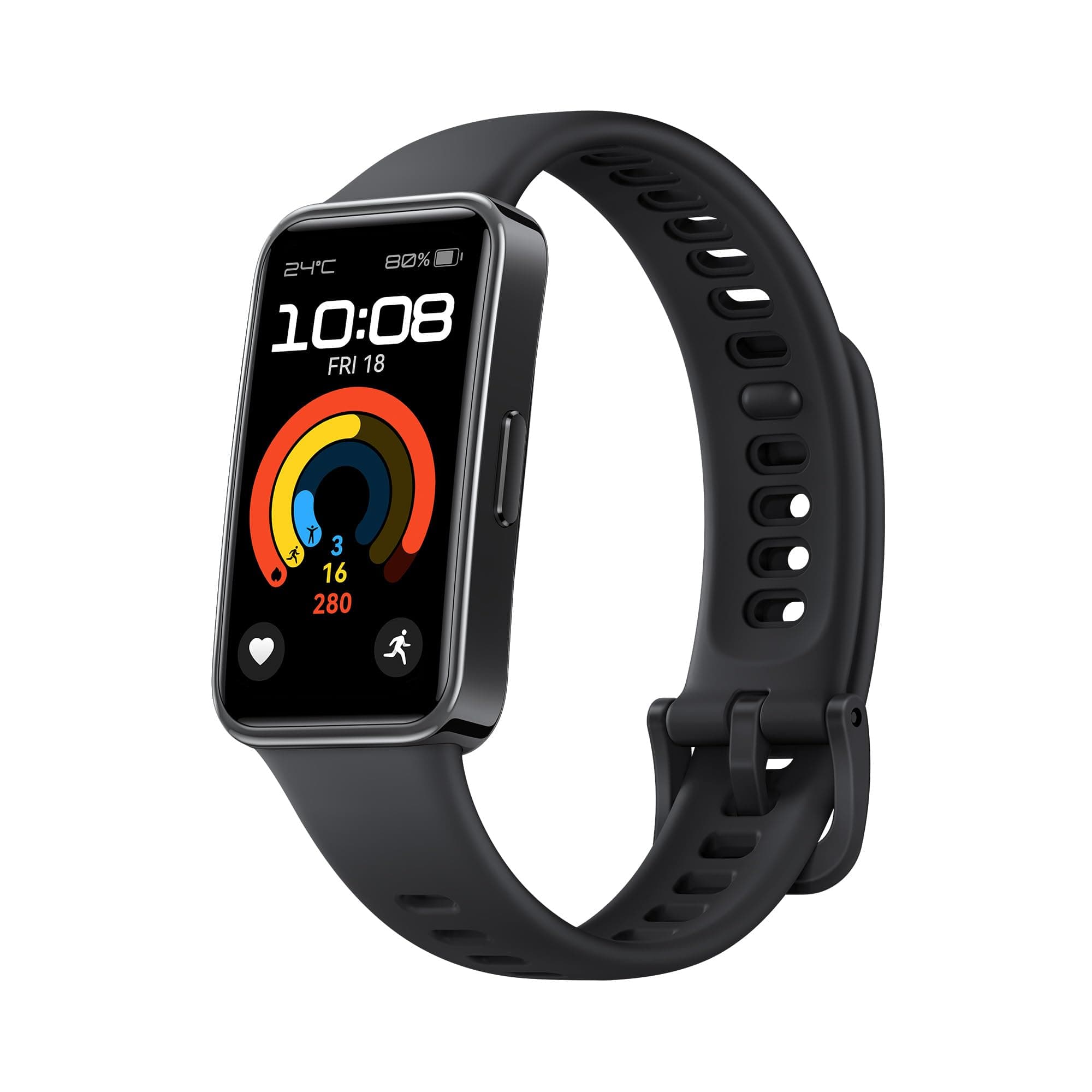 Band 9，Bluetooth, iOS & Android，Up to 14 Days Battery Life, Comfortable Wear, TruSleep 4.0, Scientific Sleep Tracking, 100 Training Modes，smartband，Starry Black Fluoroelastomer Strap