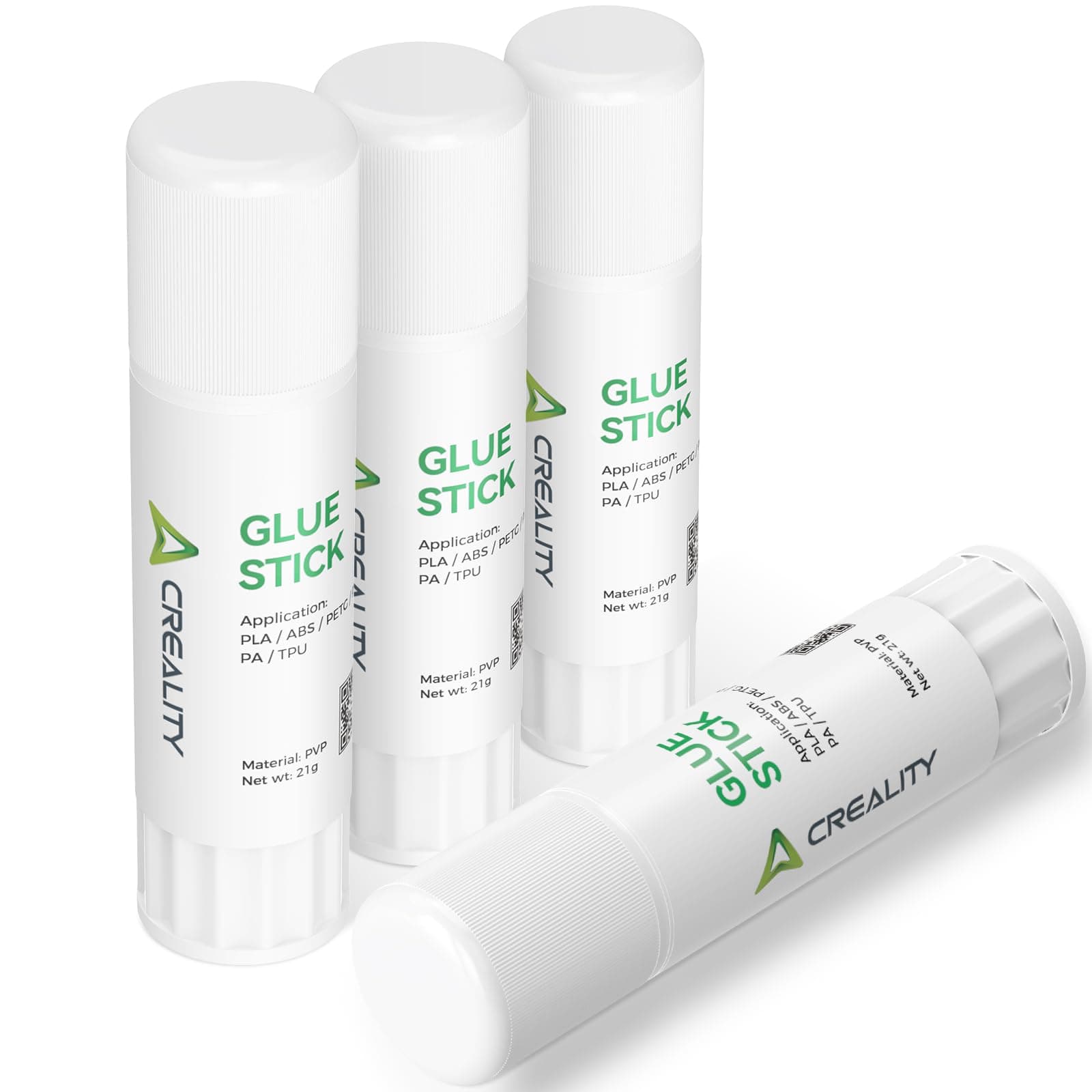 Creality 3D Printer Glue Sticks for Hot Bed Warping Reducing 3D Printer Bed Adhesive PVP Solid 3D Print Glue Stick 3D Gloop for PLA/ABS/PETG/PC/PA/TPU(Pack of 4)