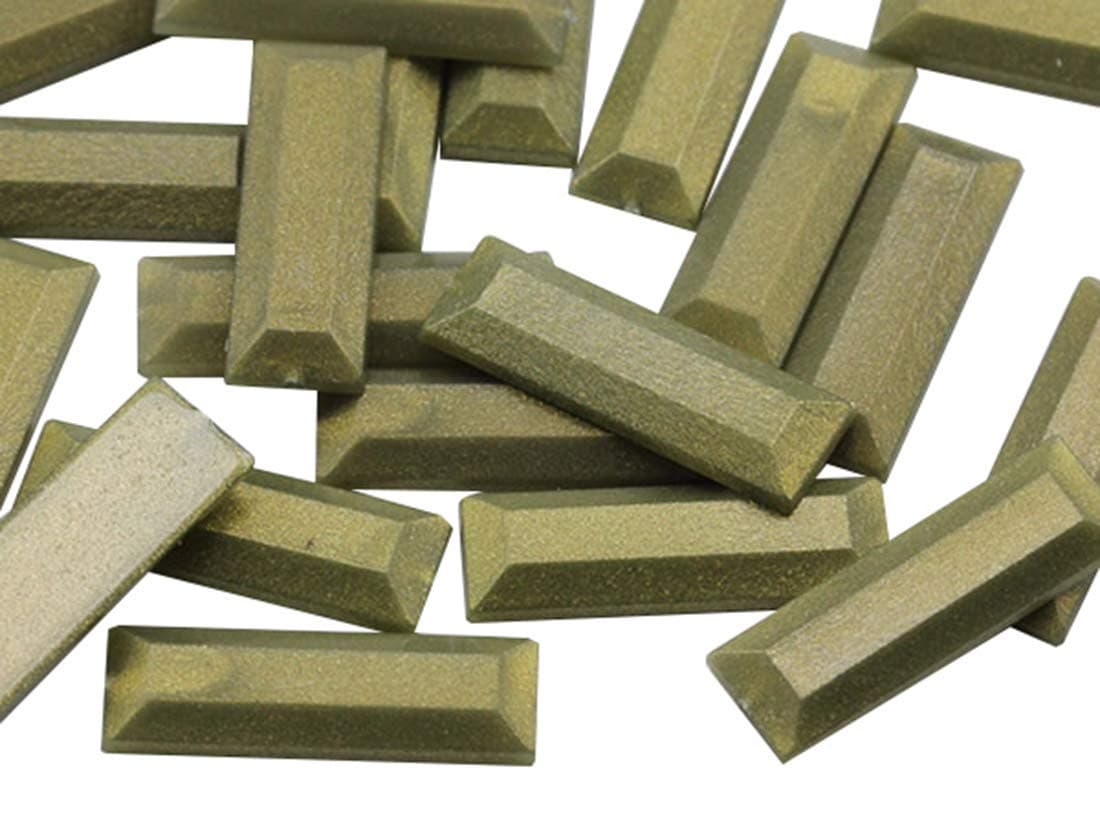 Allstarco 22x7mm Green Olive Solid .S04 Baguette Flat Back Rectangle Acrylic Rhinestones Plastic Gems for Crafts Costume Embelishments Card Making Jewels Jewelry Making Cosplay Jewels 40 PCS