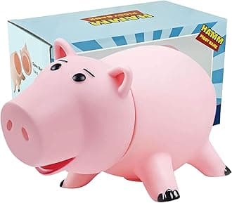PHOCAS Hairphocas Cute Pink Pig Money Box Plastic Piggy Bank for Kid's Xmas Christmas Birthday Gift with Box