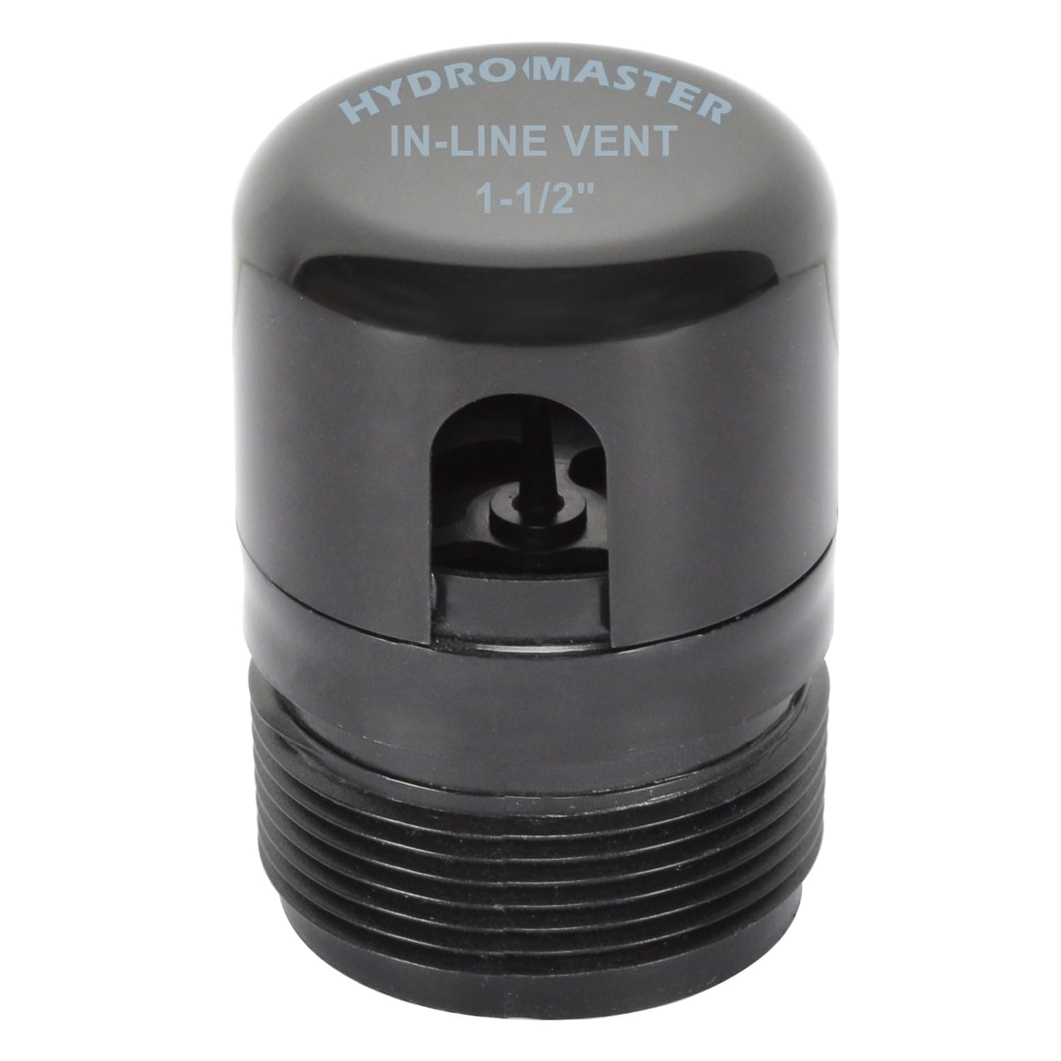 HYDRO MASTER 1-1/2 Inch NPT ABS In-Line Vent, ABS Construction, Black