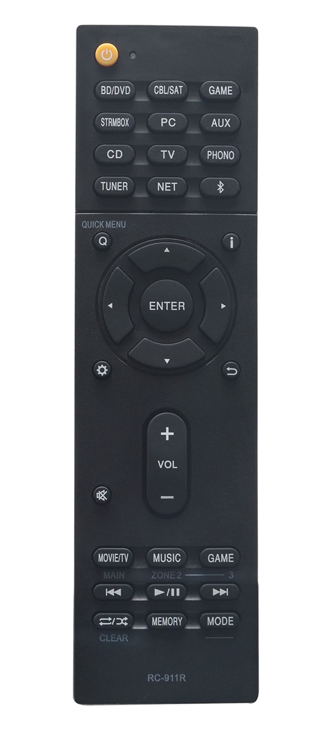 RC-911R Remote Control Replacement Compatible with Onkyo Receiver TX-NR757 HT-R695 HT-S7800 TX-NR555 TX-NR575 TX-NR585 TX-NR656 TX-NR686 TX-NR676 TX-NR787 TX-RZ610 TX-RZ710 TX-RZ720 TX-RZ810 24140911