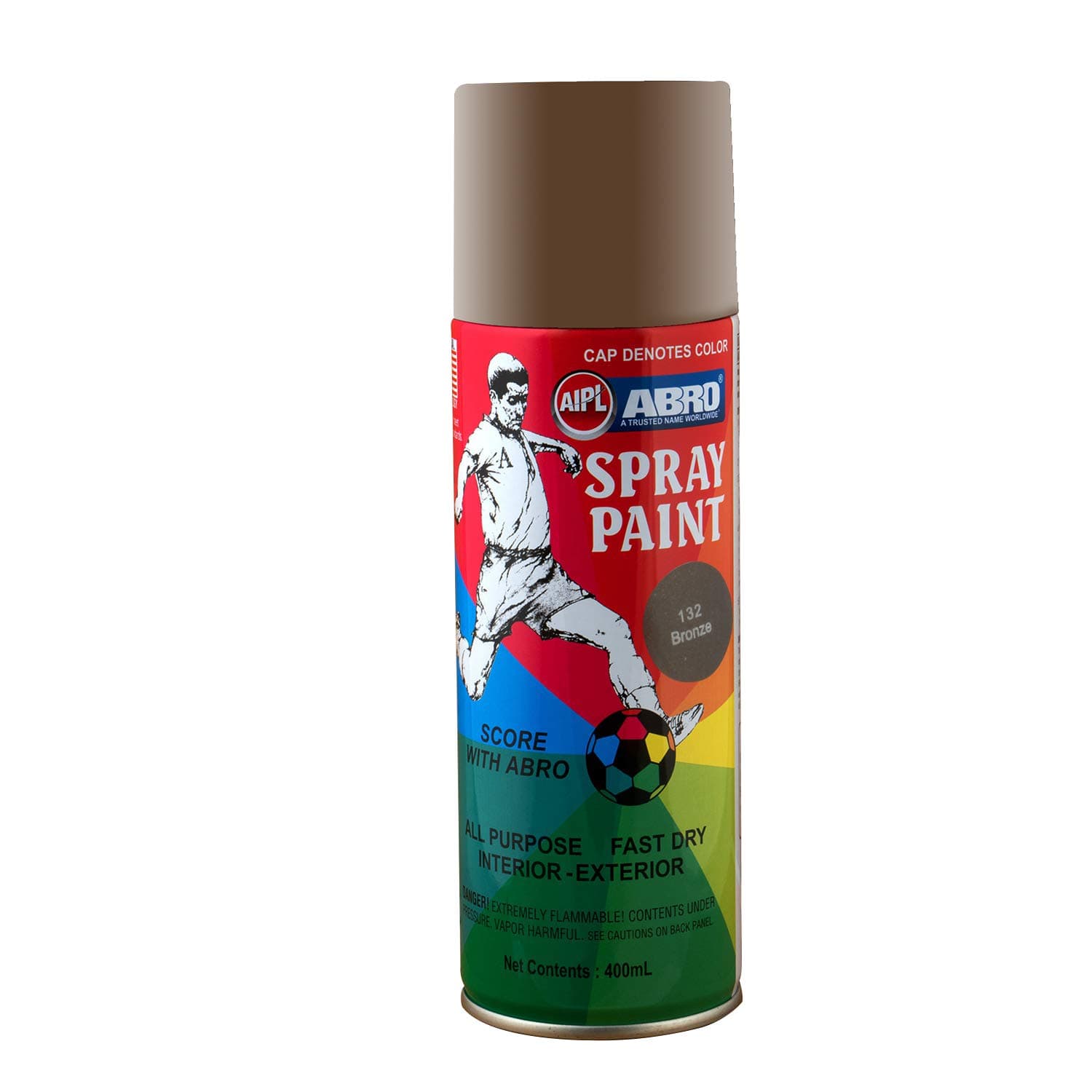 ABRO SP-132 Multipurpose Colour Spray Paint Can (400ml, Bronze) DIY Quick Drying for Metal, Wood, Walls, Automotive Cars and Bikes