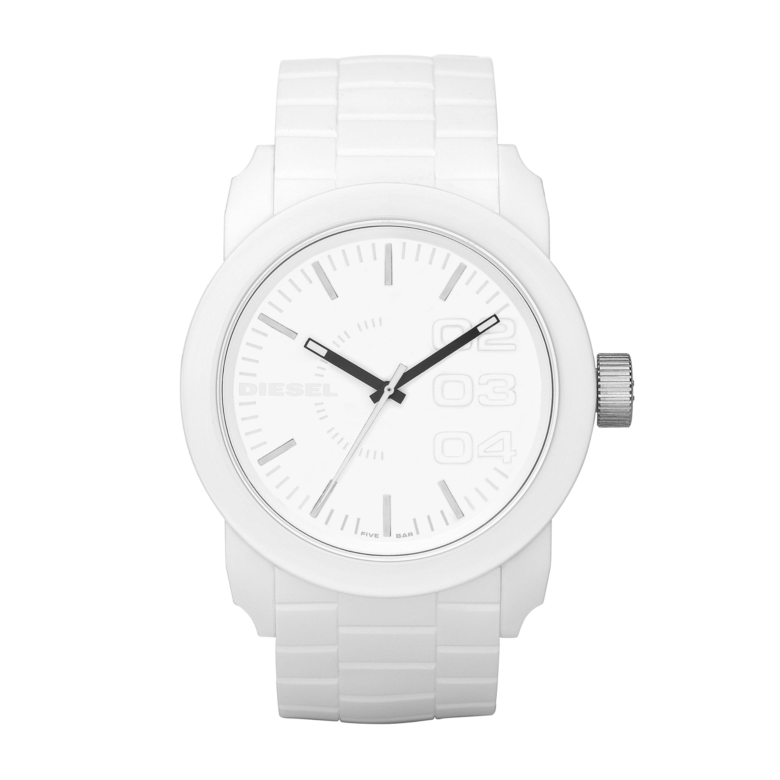DIESEL Double Down with White Silicone Strap for Men DZ1436