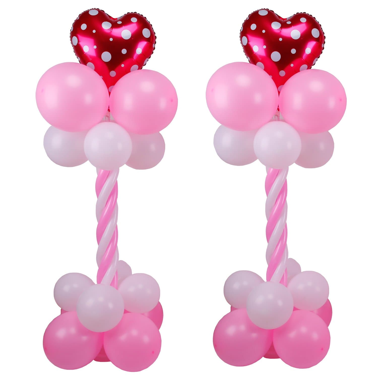 Balloon Arch 59” Height 2 Sets with Balloon Pump and Instruction, Portable Balloon Column Base and Pole Balloon Decoration for Party / Wedding / Birthday / Celebration