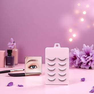 5Pair False Eyelashes 8mm Short Fake Mink Lashes Enlarge Eyes Natural Perfect Fitting Artificial Fiber Extensions Eye Lashes Fake Lashes, Women's Make Up Tools