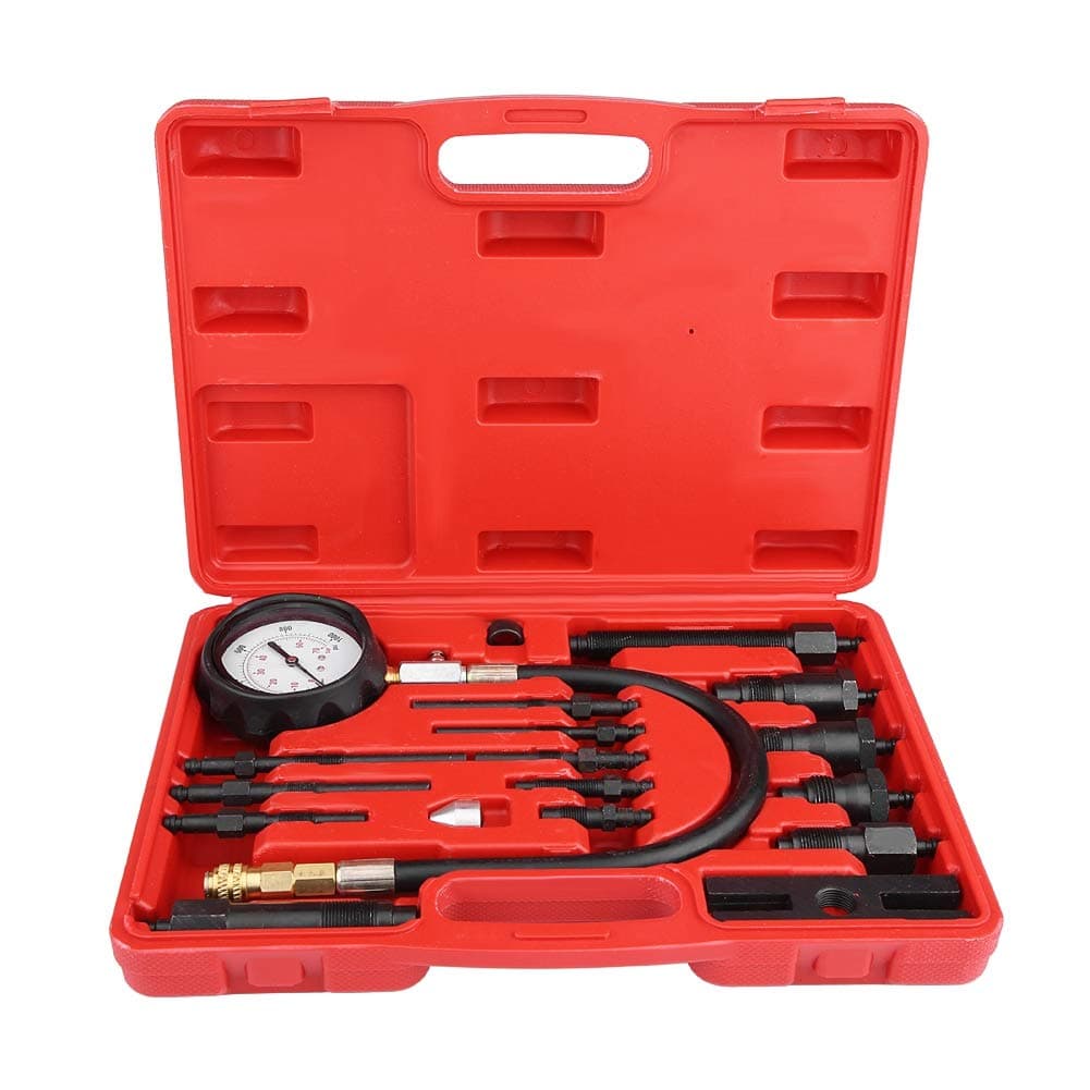 Diesel Engine Compression Tester, 17Pcs Professional Auto Diesel TDI CDI Engine Compression Tester Diagnosis Test Pressure Gauge Kit