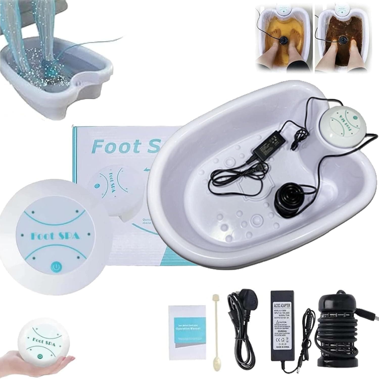 Ionic Foot Spa at Home Detox and Cleanse, 2.0 Ionic Foot Spa, Ionic Feet Spa Detox, Professional Ionic Foot Bath Detox Machine, Body Detox Relaxed and Relieved, Increase Energy (with Basin)