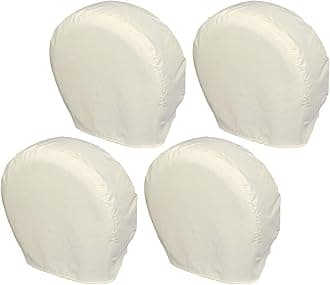 Explore Land Tire Covers 4 Pack - Tough Tire Wheel Protector for Truck, SUV, Trailer, Camper, RV - Universal Fits Tire Diameters 32-34.75 inches, White