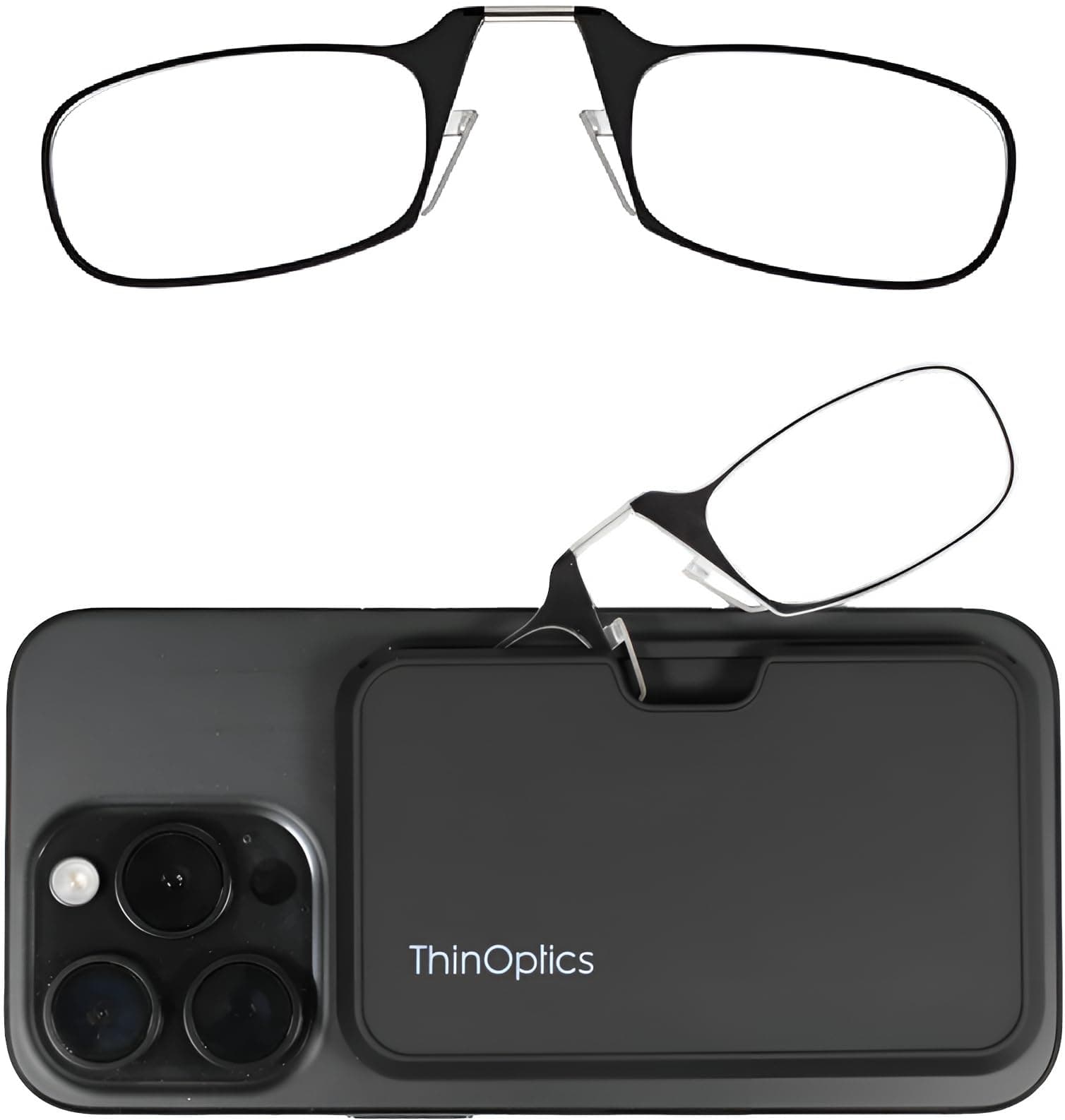 Reading Glasses With Universal Pod Compact Case - Ultra-light Foldable Rectangular Glasses - Clip-on Nose - 1.00 1.50 2.00 2.50 Strength With Flex-Fit Technology