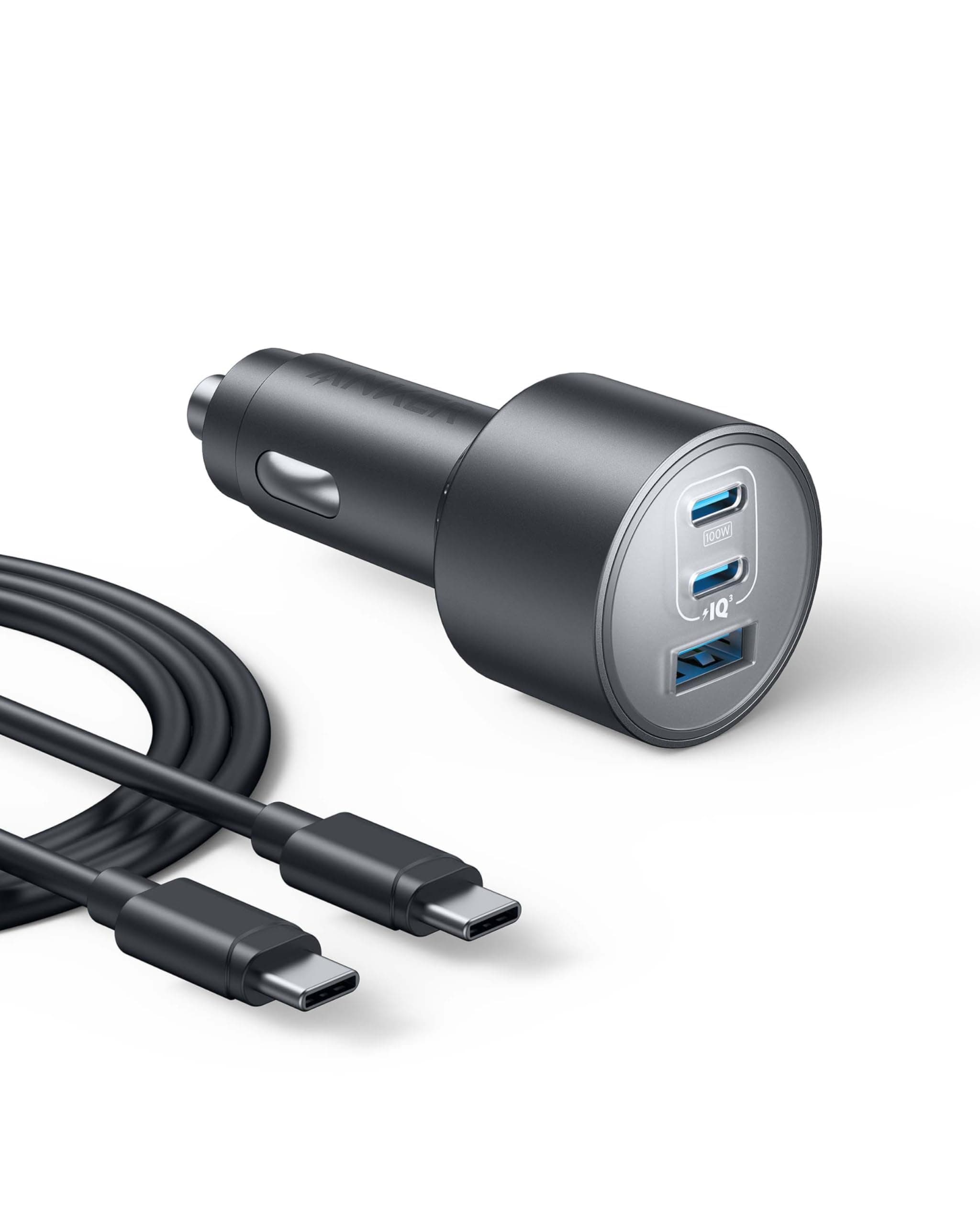 Anker iPhone 17 USB-C Car Charger, 167.5W Max 3-Port Ultra-Compact Type-C Fast Car Charger for MacBook Pro/Air, iPhone 17/16/15 Series, Samsung S25/S26, iPad Pro, AirPods and More