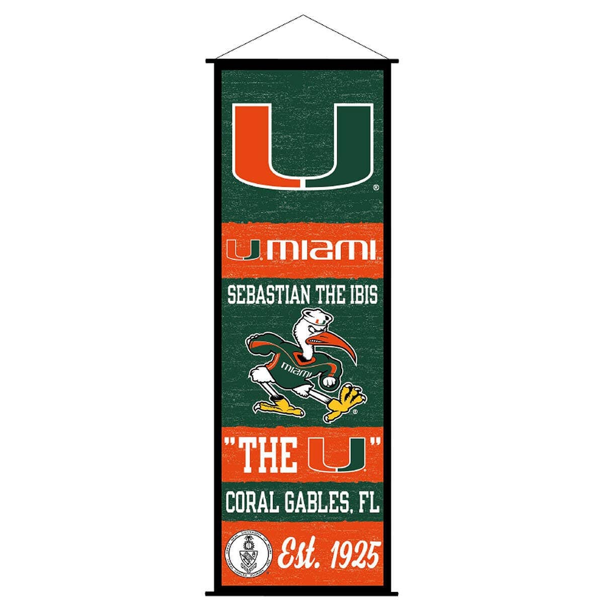 Miami Hurricanes Banner and Scroll Sign