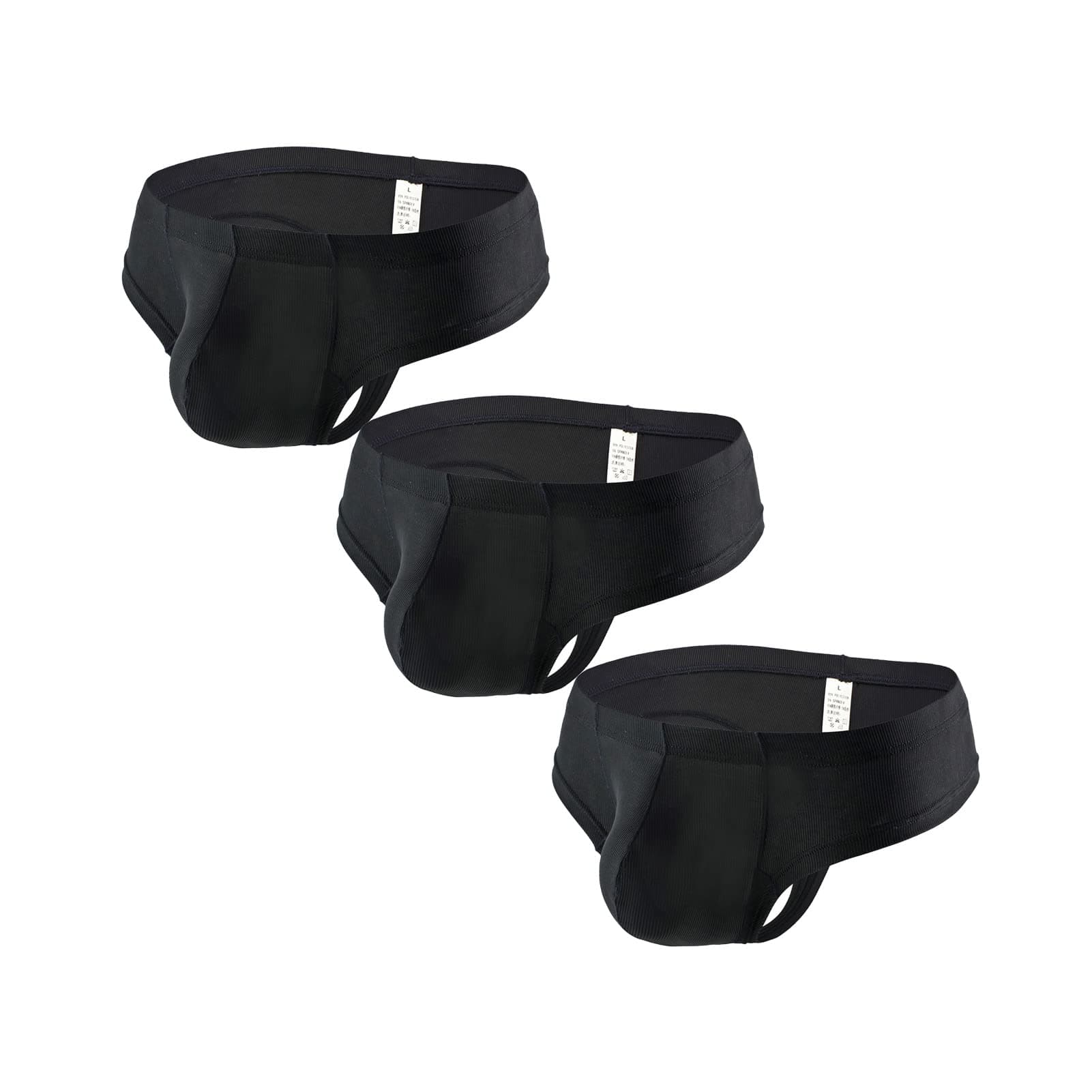 Faringoto Men's Ice Silk Thread Underpants T Pants, Solid Color, Breathable G-string Pants