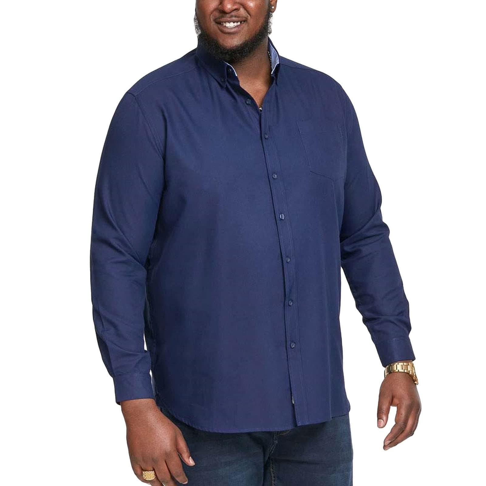 Richard Basic Oxford Men's Plus Size Long Sleeve Shirt in 5 Colours 2XL to 6XL