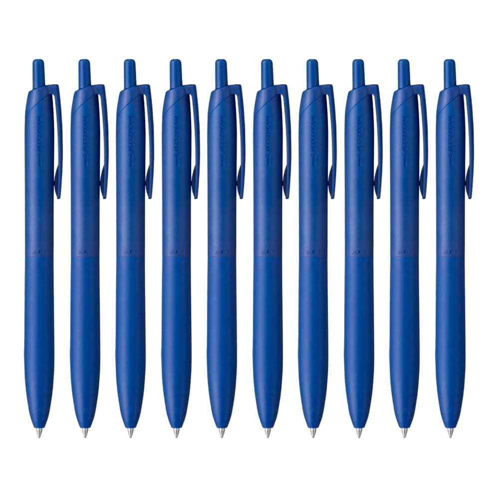 三菱鉛筆 Uni Jetstream Single Ballpoint Pen, Equipped with 0.7mm Lite Touch Ink (Blue), Blue Body, SXNLS07.33, Set of 10