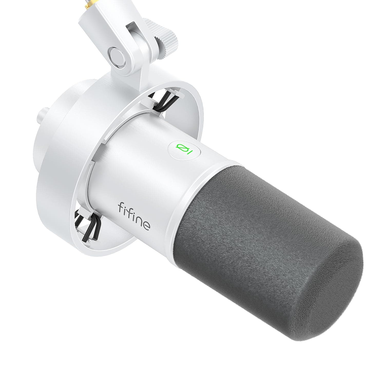 XLR/USB Dynamic Microphone for Podcast, Vocal Recording Mic for PC with Mute Button, Headphones Jack, Gain Knob, Studio Mic for Streaming, Voice Over, Music Singing-K688 White