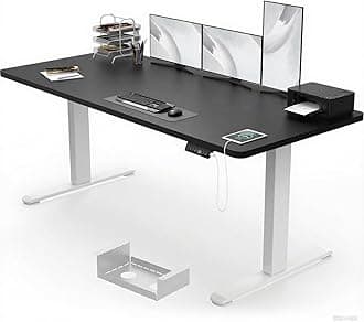 Devoko Electric Standing Desk 180x80cm, 18mm Thick Tabletop, Height Adjustable with Sedentary Reminder, USB Charging Port, 3 Memory Smart Panel, Heavy-Duty Steel Frame (White frame+black top)