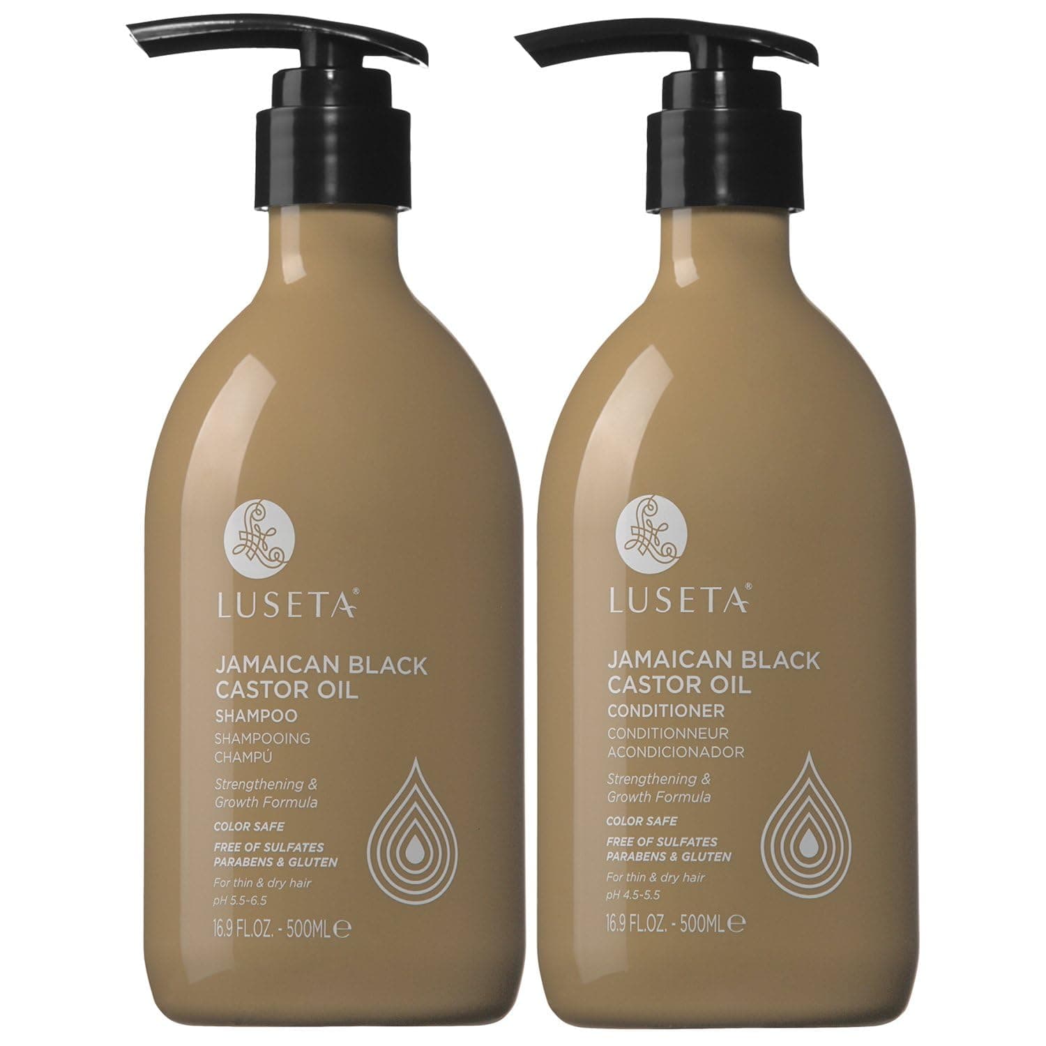 black castor oil shampoo set