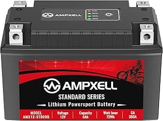 YTZ14S Lithium Motorcycle Battery 12V 360A 6Ah Replacement YTX12-BS Powersport Battery, Motorcycle, ATV, UTV, Scooter, 4 Wheeler and Generator Battery etc.Polarity [+ - ]