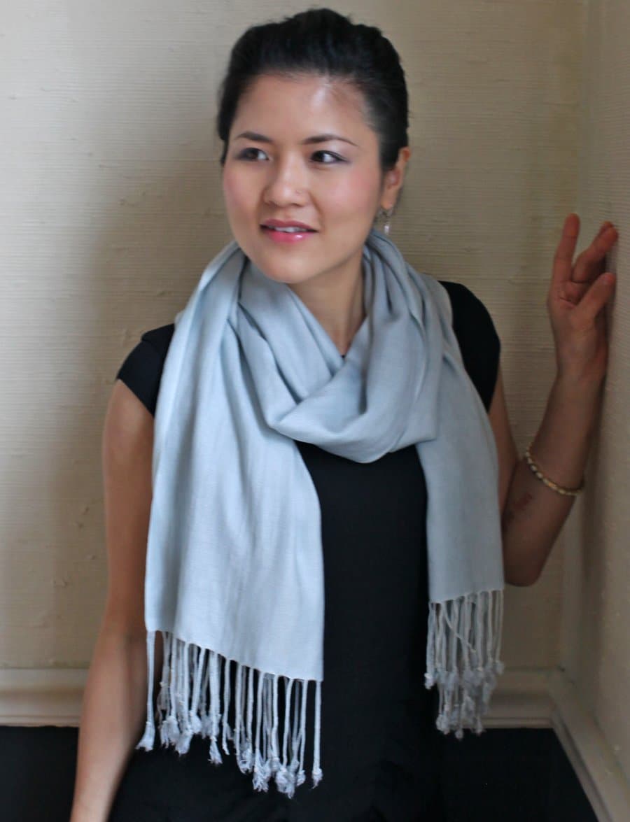 Anika Dali Premium Solid Color Pashmina Scarf/Shawl/Wrap (Silver)