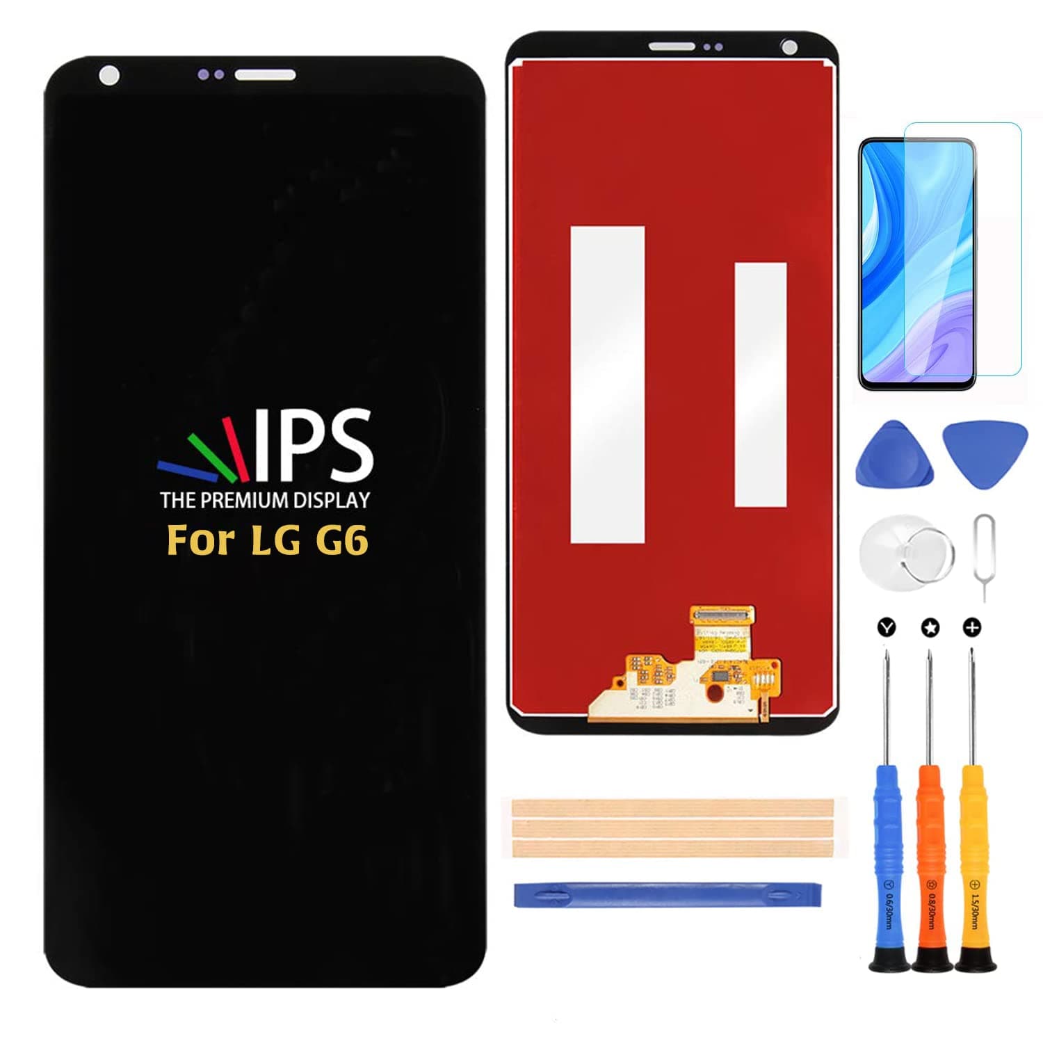 A-MIND Compatible with LG G6 Screen Replacement, for LG G6 H870 H871 H872 LS993 VS998 VS988 US997 LCD Display Touch Screen Digitizer Assembly Parts,with Screen Protector+Tools (Black)