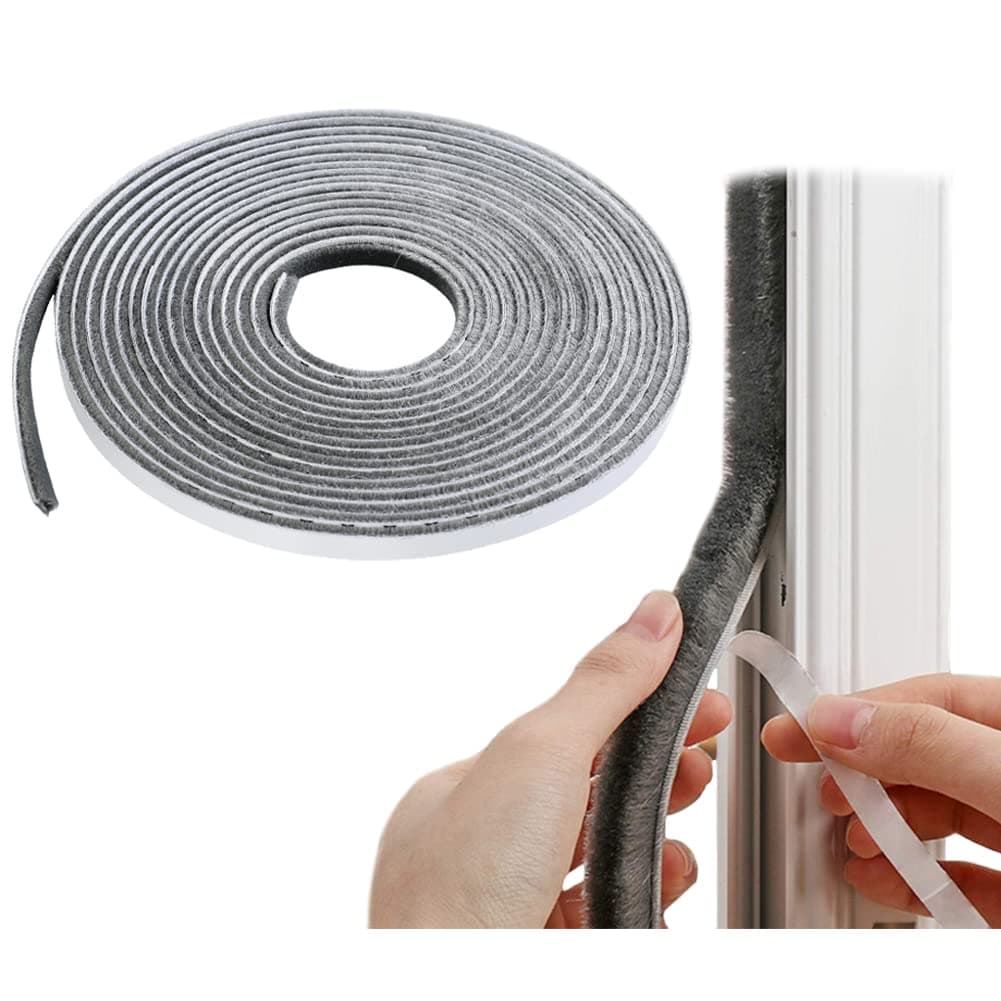 Bowiemall® 10m Woven Weather Stripping for Windows & Doors, Brown, Plastic, Seal, Soundproof, Windproof, Dustproof