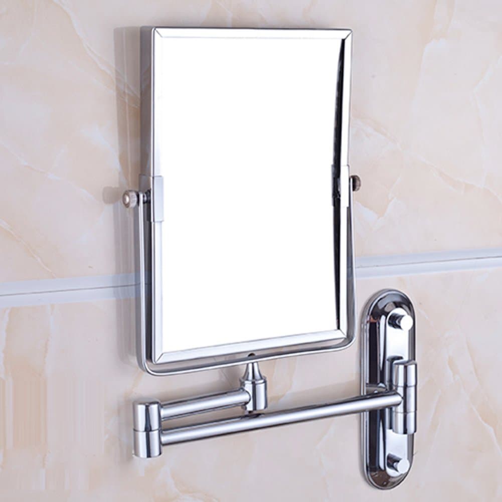 Bathroom makeup mirror wall hanging folding double-sided beauty dressing stretching-A
