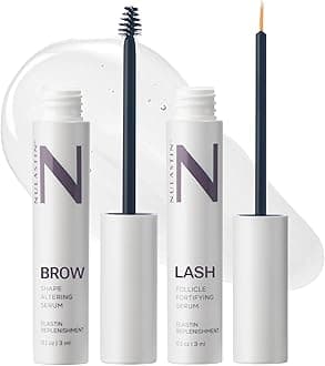 - Eyelash Serum & Brow Serum - Lash & Brow Dual System - Eyebrow & Eyelash Enhancing Serums with Keratin & Peptides for Fuller Looking Lashes & Brows (2 Count, 0.1 Fl Oz Each)