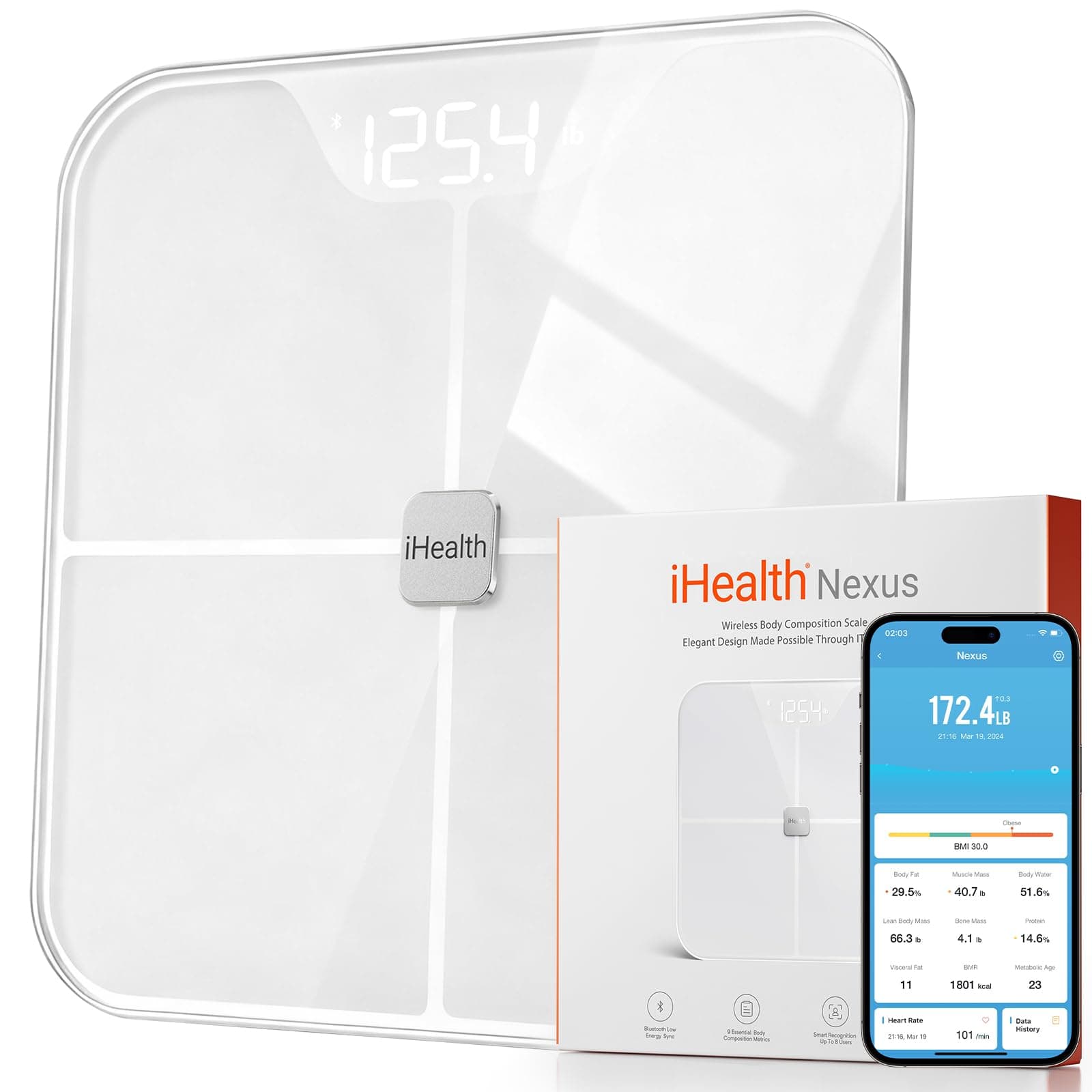 HS2S ,1 Count (Pack of 1),Smart body composition scale Fit,White