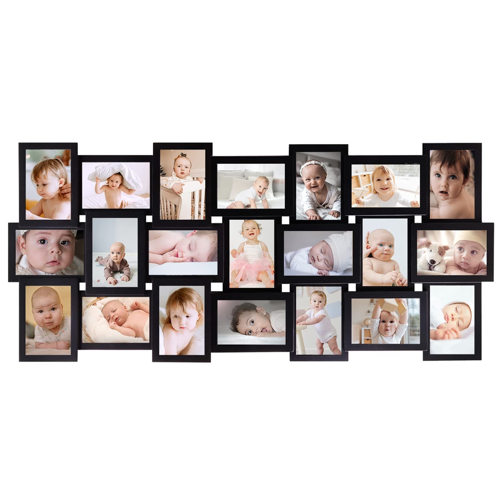 Picture Frames Collage Wall Decor - 21 Picture Collage Frames for 4x6 Photos Display Wall Hanging Gallery Frame Set Photo Collage Frame for Home Living Room - Black