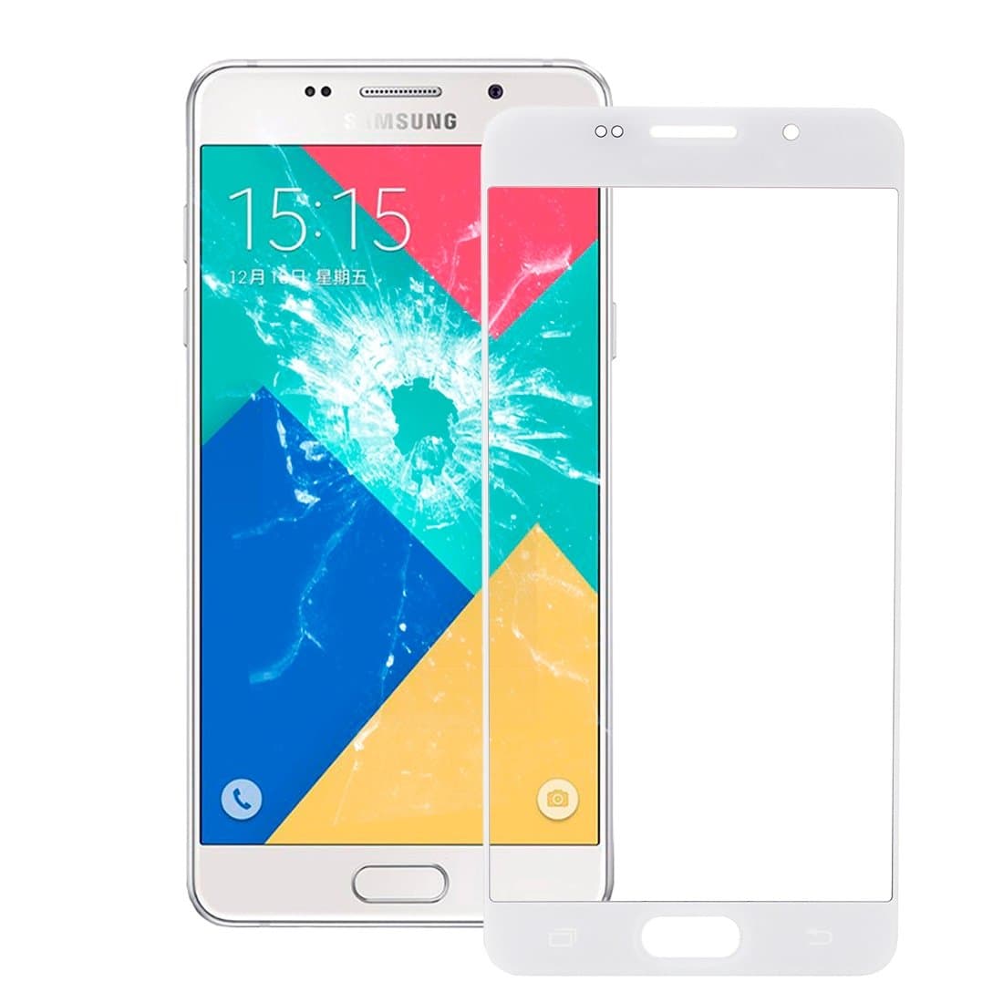 Samsung Galaxy A3 (2016)/A310/White Front Glass Screen Screen Replacement Display Glass Front Display Glass with Frame in White