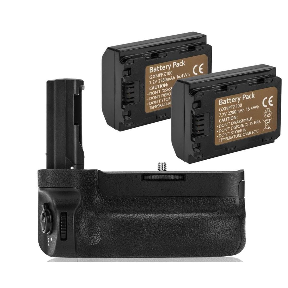 Green Extreme VG-C3EM Battery Grip + 2-Pack High Capacity 2280mAh NP-FZ100 Batteries, Replacement for Sony A7 III, A7R III, A9 Digital SLR Camera