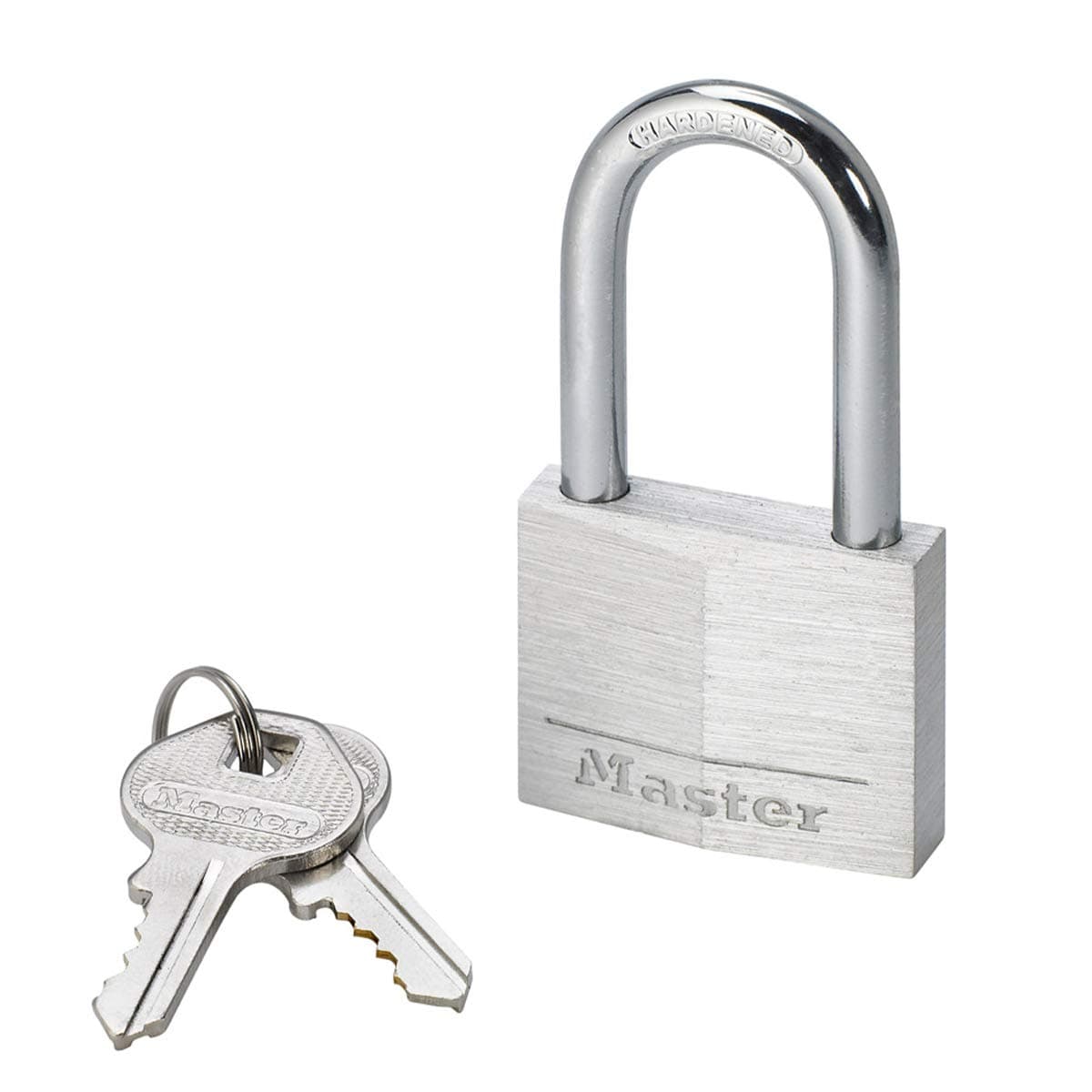 Master Lock 9140EURDLF Key Padlock in Aluminium with Medium Shackle, Grey, 4 x 7,6 x 1,3 cm