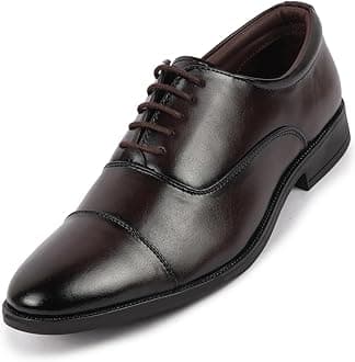 FAUSTOMen's Formal Office Meetings Work Lace-Up Derby Shoes