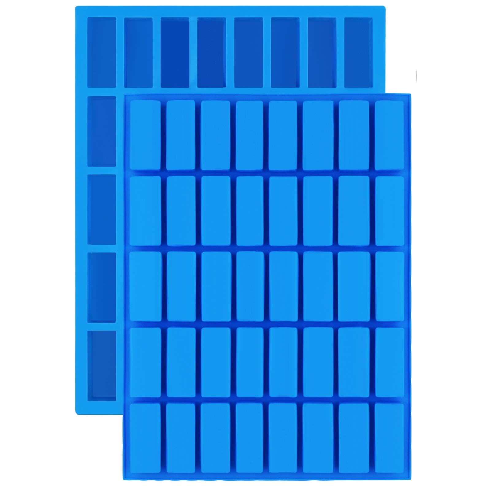 Mity rain 2 pack 40 Cavity Narrow Rectangle Silicone Caramel Candy Molds Chocolate Bar Mold for Truffles, Ganache, Jelly, Praline, Brownie, Butter, Ice Cube Tray