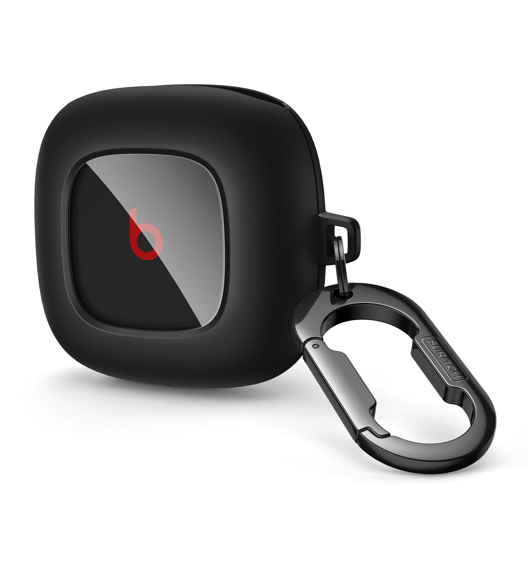 SURITCH Transparent Protective Case Compatible With Beats Fit Pro - Slim Design, Anti-Drop Shockproof Tpu Case With Portable Clip Keyring (Aurora Black)