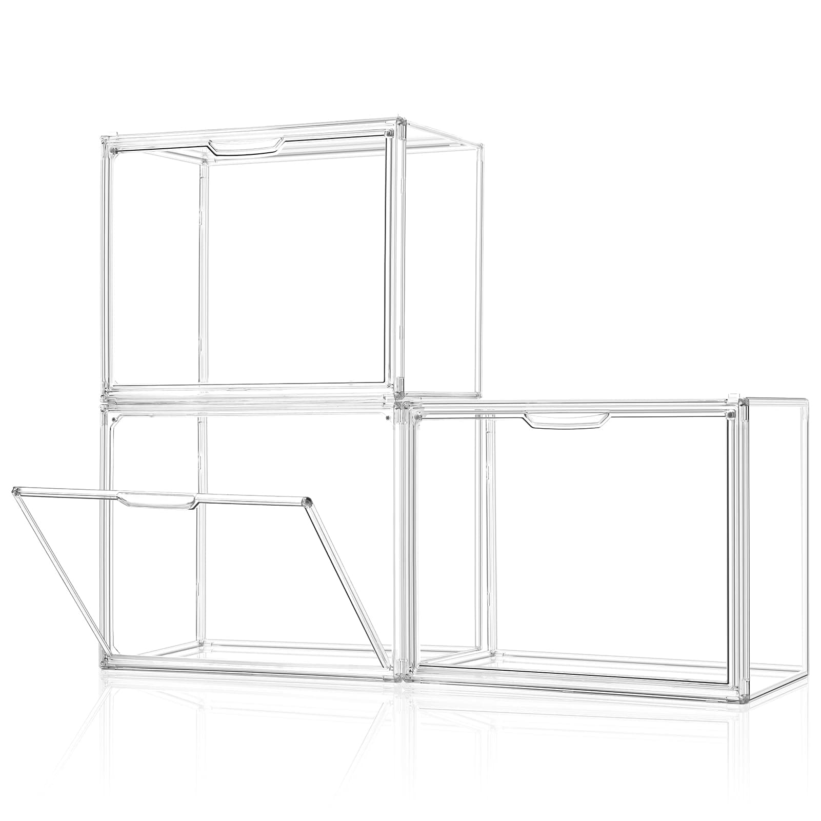 starogegc 3Pack Clear Plastic Handbag Storage Organizer for Closet, Acrylic Display Case for Handbag and Purse, Purse Organizer for Closet with Magnetic Door for Book, Toys, Hat