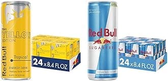 Yellow Edition Tropical and Sugar Free Energy Drinks, 8.4 Fl Oz, 24 Cans (6 Packs of 4)