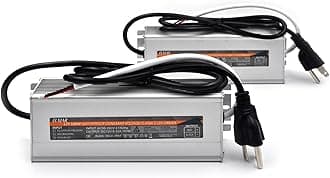 (2-Pack) 100W 12V LED Power Supply Waterproof IP67 Transformer AC 100-260V to DC 12V Driver with 3-Prong Plug for Outdoor LED Strip Light