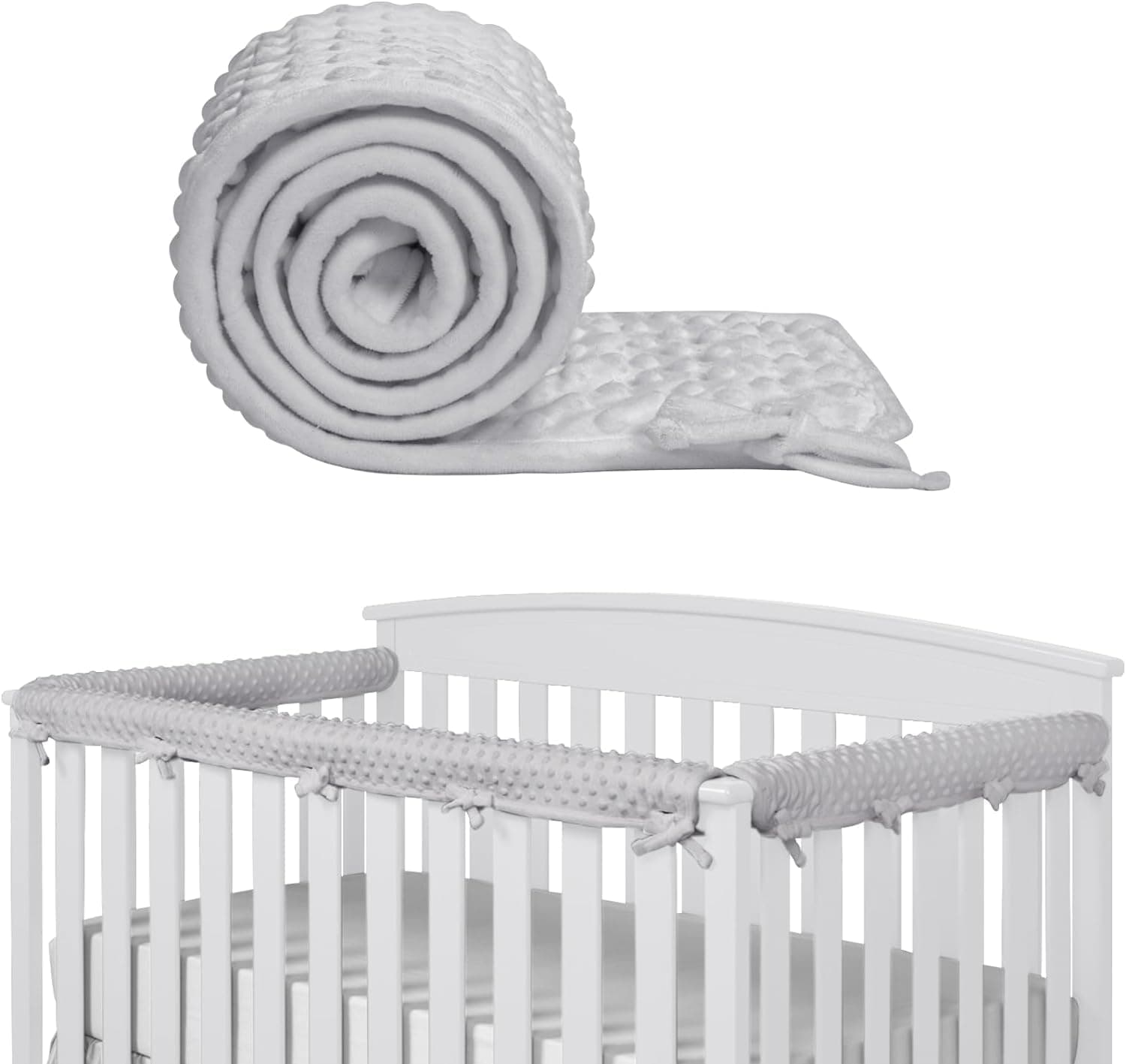 ANTOLE Crib Rail Covers,Baby Bed Soft Edge Protector,3 Pcs (One Set) Anti-Collision Strip Corner Cover for Teething Bed Guardrail Cover Furniture Boys & Girls