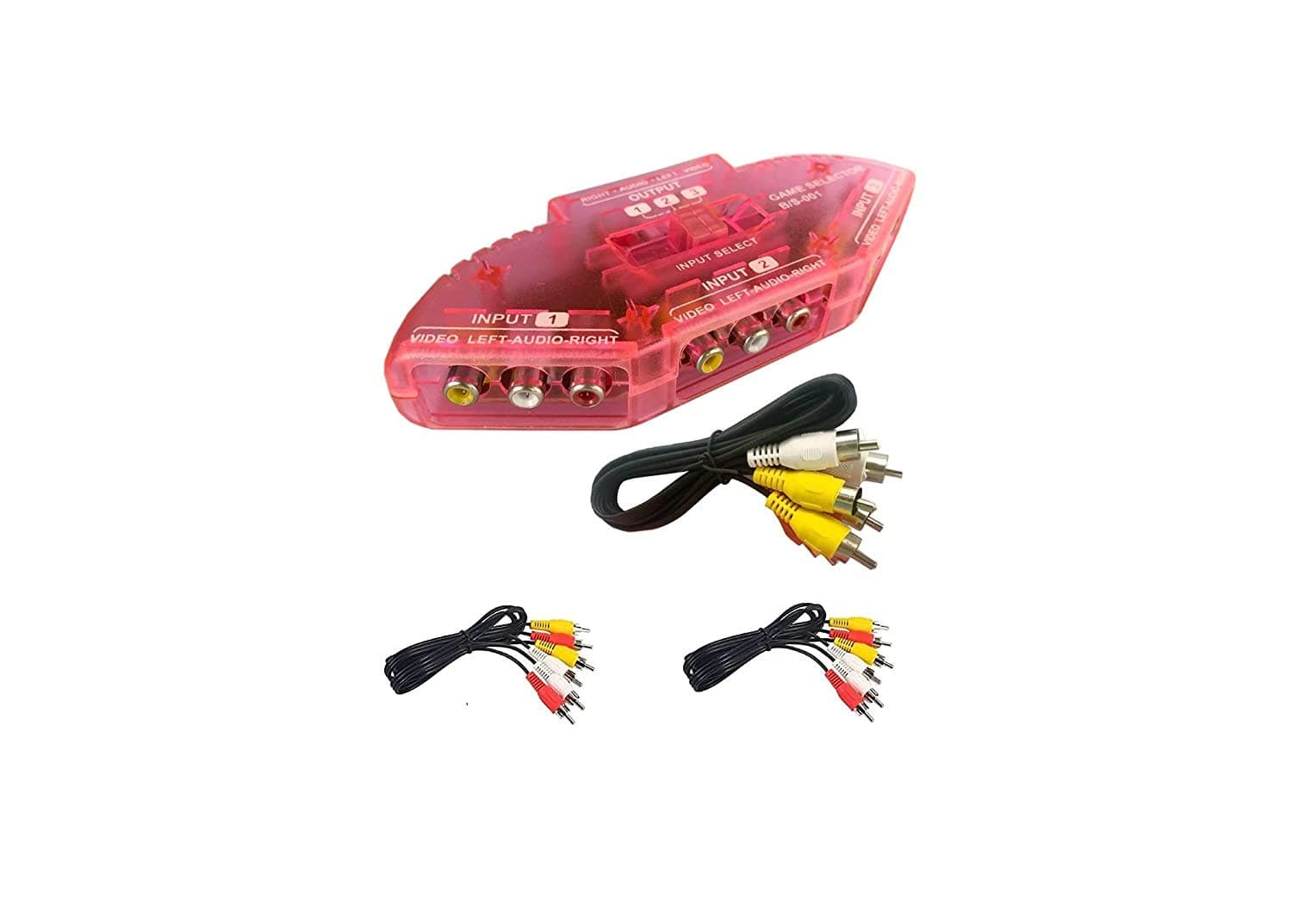 Generic 3 Way Audio Video Av Rca Composite Switch Switcher Splitter+Cable For Xbox Dvd