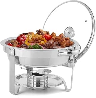 round chafing dish with lid holder