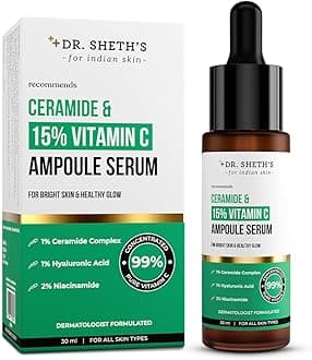Non-Irritating Ceramide & 15% Vitamin C Ampoule Serum| Reduces Dullness & Dark Spots| Brightens & Repairs Skin Barrier |For Advance Users| 99% Pure Grade Vitamin C |All Skin Types |30 ml