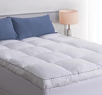 Marine Moon Mattress Topper Full, Cooling Plush Pillow Top Extra Thick Mattress Bed Topper,Fluffy Soft Mattress Pad, Hotel Quality Down Alternative Pillow Topper for Full Size Bed with Deep Pocket