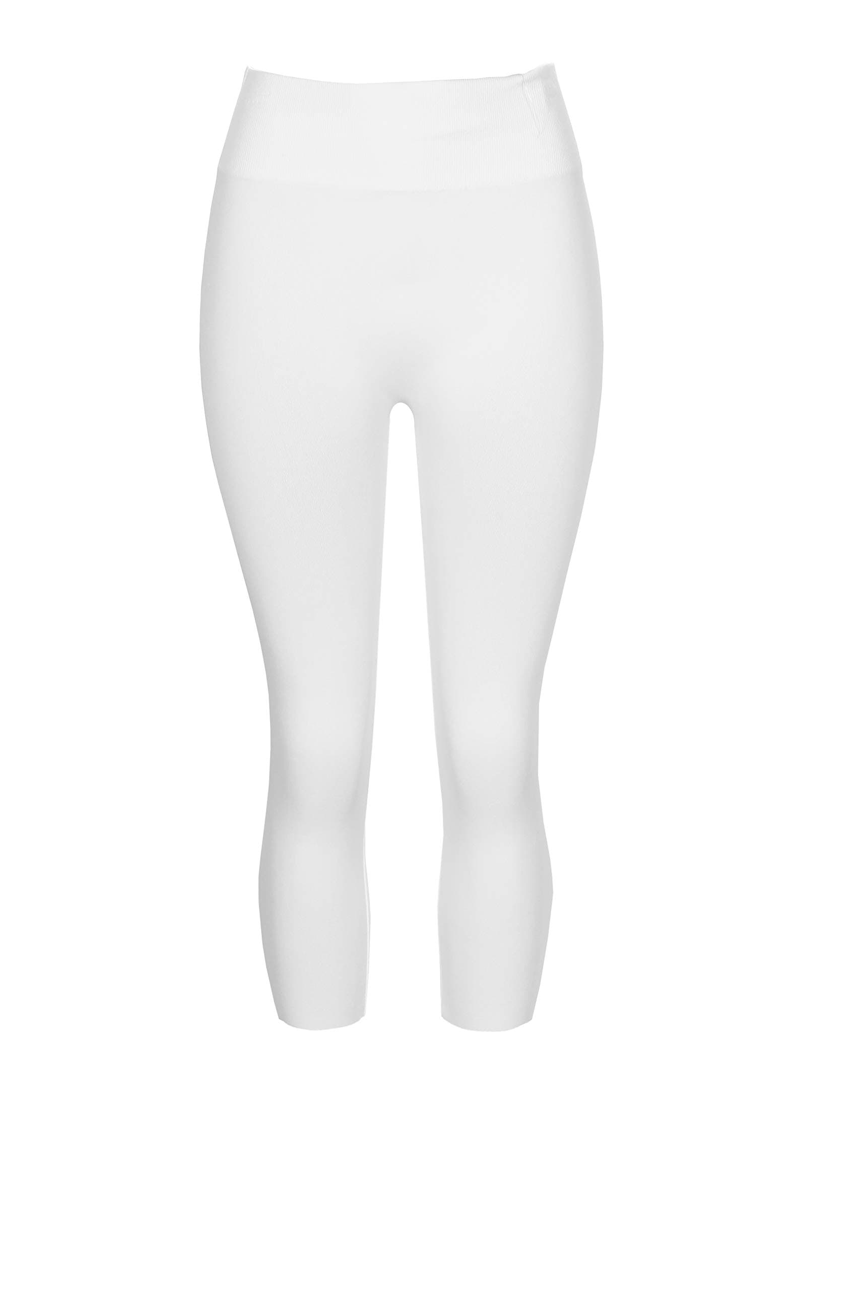 Crush Womens Seamless Capri Solid Leggings Pants S/M White