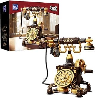 - PANTASY Retro Phone Building Blocks Set for Adults, Vintage DIY Telephone Model Kit with Realistic Design, Creative Home Decor Gift, Ideal Gifts for Collectors & Hobbyists