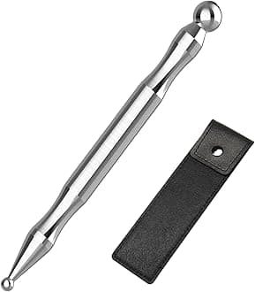 Melonsun Stainless Steel Acupuncture Pen for TMJ Relief, Jaw Massager Pen for Jaw Clenching, Acupressure Facial Tool for Face Reflexology and Full-Body Pressure Point Massage